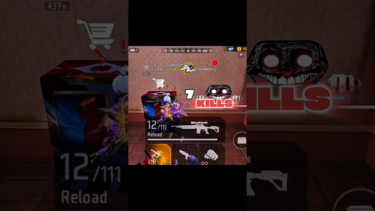 1v7 clutch 🤯 in free fire 