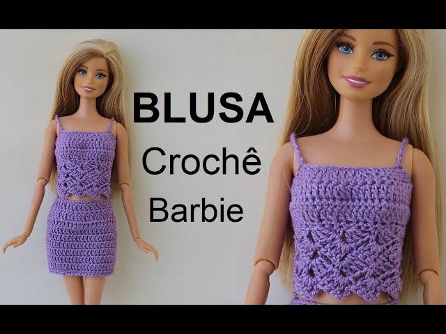 Vestido para Barbie de Crochê Modelo Fadinha Passo a Passo 