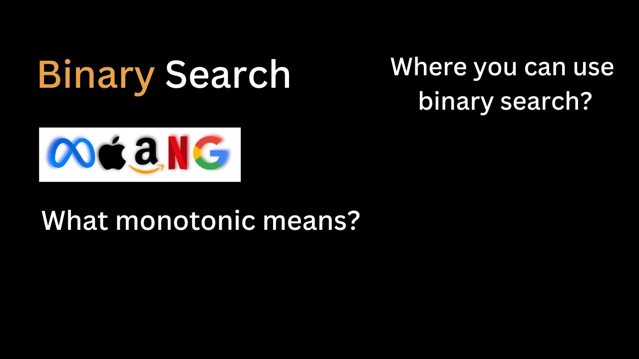 1 | What is the meaning of monotonic? | Binary Search | Hindi - YouTube