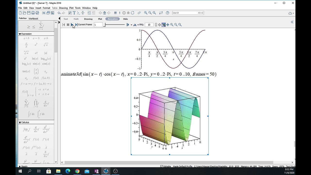 Plots and animations using Maple - YouTube