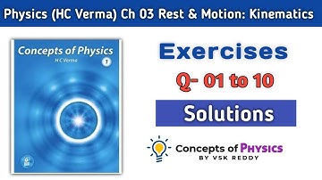 HC Verma  solutions II  Chapter 03  II  Rest & Motion: Kinematics II Exercises Q. 01-10 II NEET, JEE