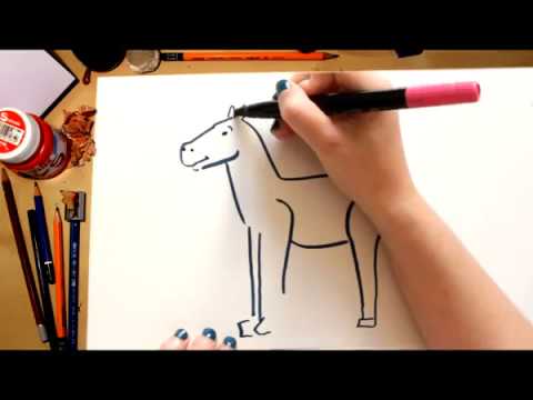 Como desenhar um Cavalo - desenhos para crianças 