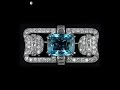 E4546 Halo Milgrain Aquamarine &amp; White Sapphire Cushion &amp; Round &amp; Asscher Cut Brooch