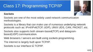 ETEC3201 - Class 17 - Programming TCPIP and Lab 8