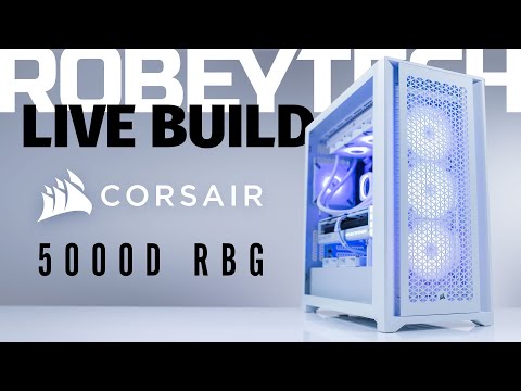 $4000 Corsair 5000d RGB Live Build - Giveaways + White Corsair 5000d RGB  (13900K / RTX 4080)