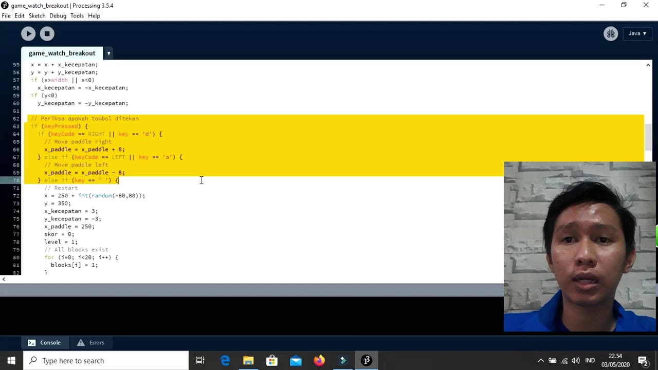 Demo Tugas Besar Grafika Komputer Game Breakout Processing - YouTube