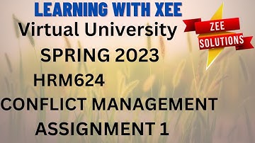 HRM624  Assignment 1 Spring 2023 virtual University of Pakistan