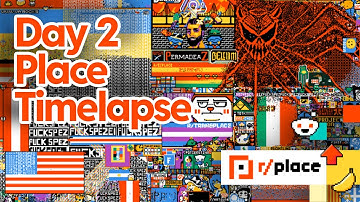 Official r/place canvas timelapse: day 2