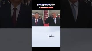 Trump Looks Visibly Uncomfortable during B1 Bomber Flyover as Xi Jinping Shows No Reaction