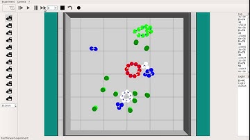 A Minimalistic Approach to Segregation in Robot Swarms - 4 class 40 robots with obstacles #0