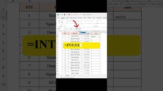 Cách tính tuổi nhanh hàng loạt siêu tiện trong Excel #tinhocvanphong #word #excel #youtubeshorts