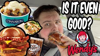 Wendys Pretzel Baconator® & Cinnabon® Pull-Apart Review!