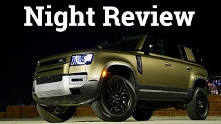 New DEFENDER Night Review | Land Rover Defender Exterior/Interior Lights & Night Drive