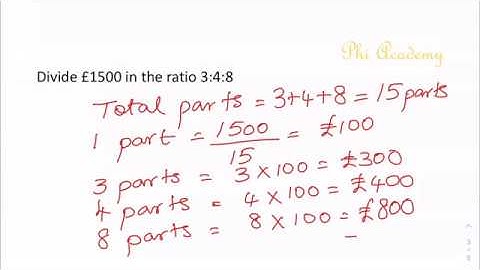 How to calculate ratios - GCSE style question on sharing money in the given ratios