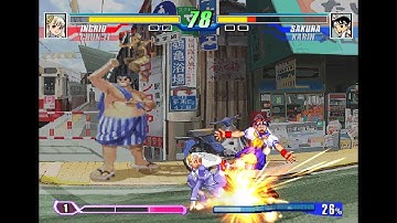 Ingrid and Chun-Li vs. Sakura and Karin - Capcom Fighting Evolution