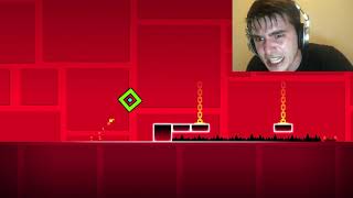 When you playing Geometry Dash for the first time