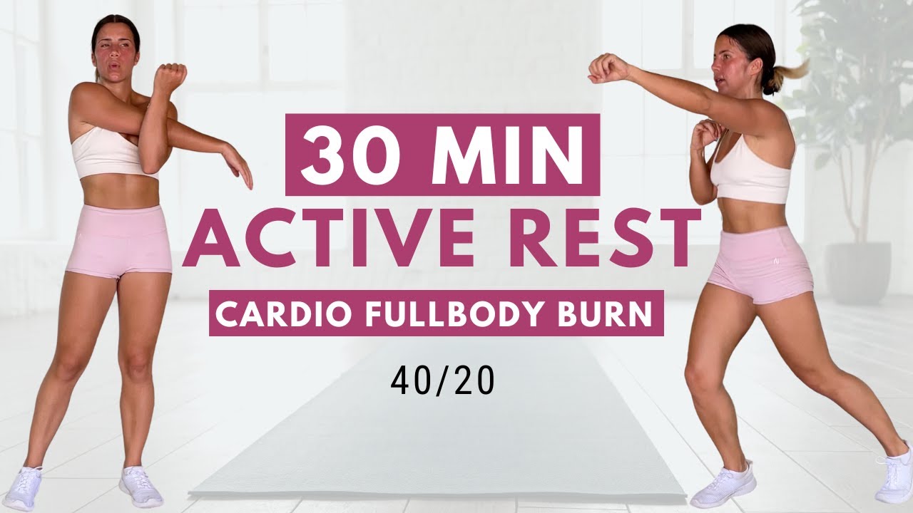 30 Min Intense HIIT ( ACTIVE REST ) cardio burn No repeat, no equipment ...