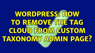 Wordpress: How to remove the tag cloud from custom taxonomy admin page?