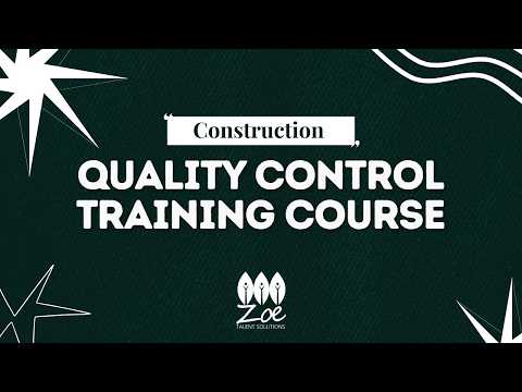 Construction Quality Control Training Course 1 YouTube Video