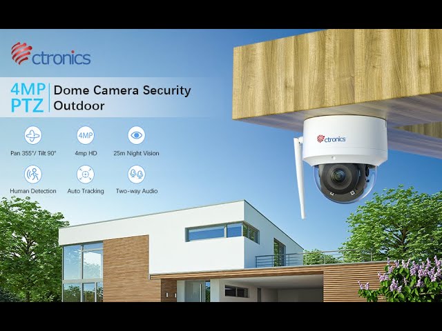 Ctronics 4K 8MP 5X Zoom Optique Caméra Surveillance WiFi