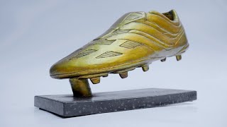 Paper Mache European Golden Shoe with Paper - Paper Hands