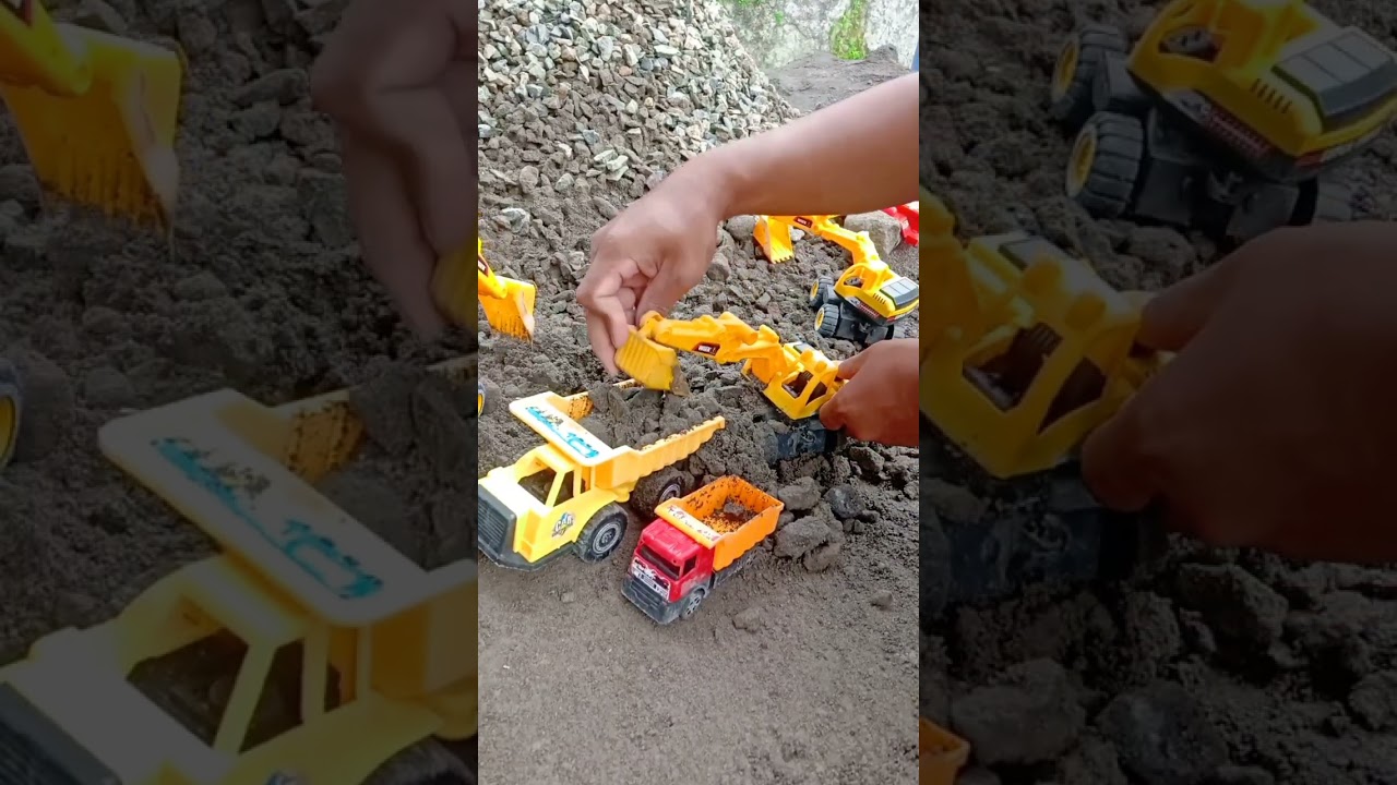 REALISTIC SCALE CONSTRUCTION MODELS IN ACTION DUMP TRUCK, EXCAVATOR, WHEEL LOADER, STEAM ROLLER
