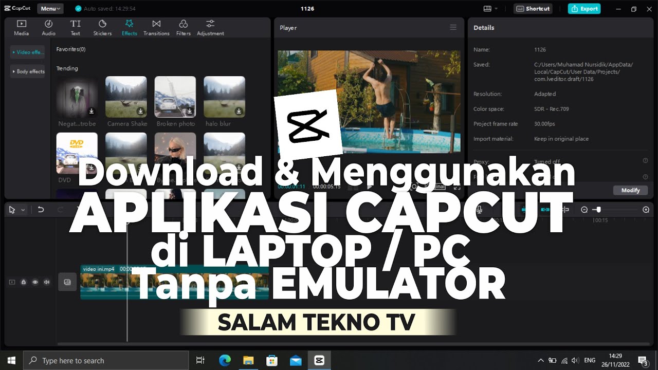 Cara Download & Menggunakan CapCut di Laptop Tanpa Emulator - YouTube