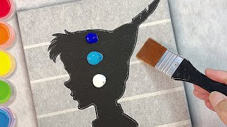 Painting Peter Pan & Wendy’s Night Flight Over London! | Canvas painting for beginners