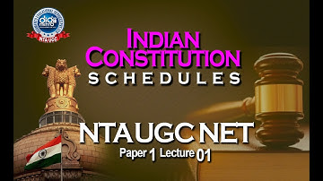 NTA UGC NET Paper 1 Lec 02 Part 01 Schedules Indian Constitution