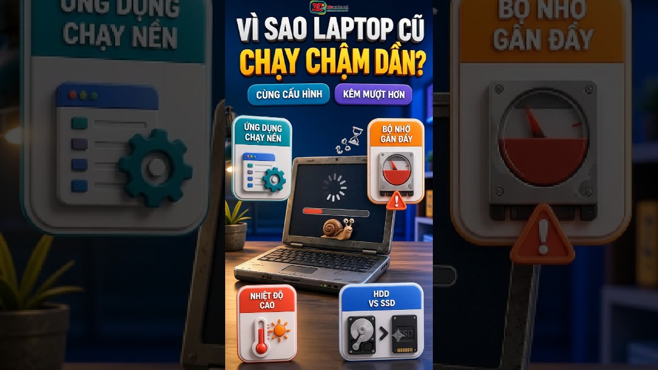 Vì sao laptop cũ chạy chậm dần dù cấu hình không đổi?