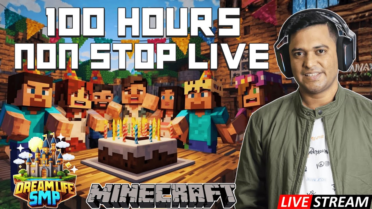 Minecraft 100 Hour Non Stop Live !! Any one Can join Public Server - 72 Hours Done
