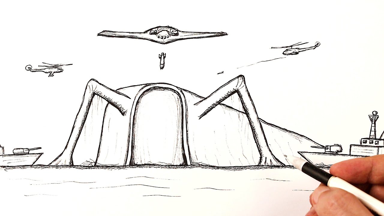 How to draw a Sea Eater vs Fighter Jet and Helicopters