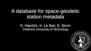 A Database for Space-Geodetic Station Metadata | Rebekka Handirk | GGOS Days 2026