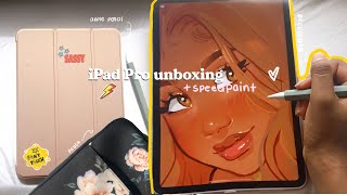  iPad Pro 11” 2020 unboxing 📦\& accessories + speedpaint ☁️🧚🏾‍♀️🌸✏️