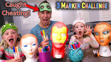 3 Marker Mannequin Challenge! Dad Caught on Camera Cheating!!!