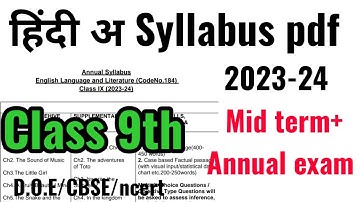 class 9 hindi a syllabus 2023-24 with pdf for mid term & annual exam 2024