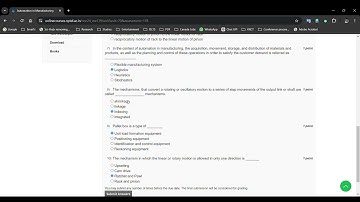 NPTEL - Automation in Manufacturing Week 8  Assignment