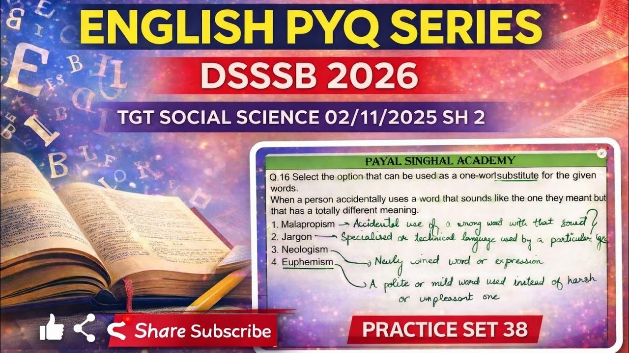 DSSSB ENGLISH PRACTICE SET 38 