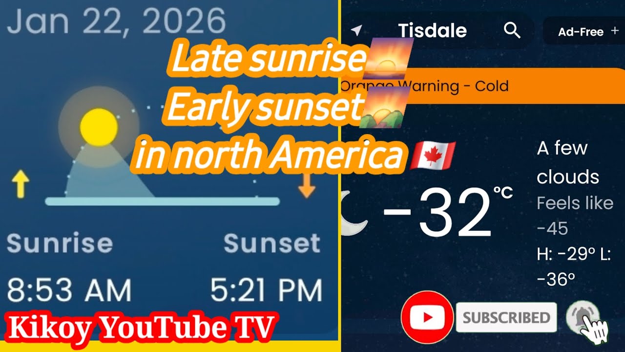 Why late sunrise🌅&early sunset🌄Super frigid in north America,Canada🇨🇦 | KIKOY YOUTUBE TV 