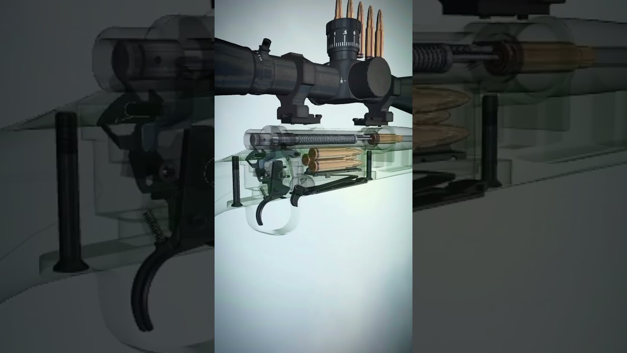 Realistic Gun & Rifle 3D Animation | Internal Mechanism Explained