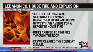 Firefighters respond to explosion at Lebanon County home