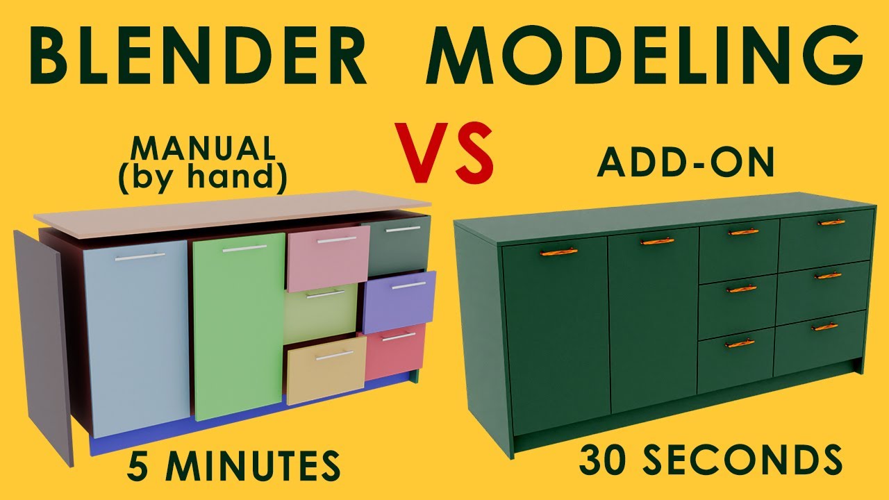 Manual modeling VS Furnimatic Blender Add-on