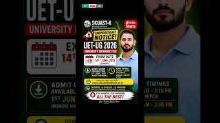 Skuast kashmir ug Entrance Test 2026 #skuastkashmir #entrancetest #ugProgrammes