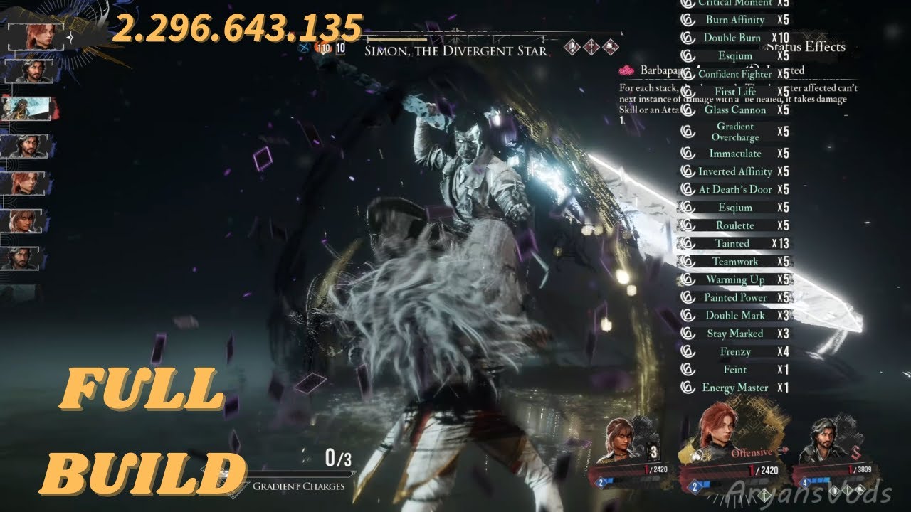 Alll charecter build, over 2.5 Billion Damage [CLAIR OBSCUIR EXPEDITION 33 Simon the Divergent Star