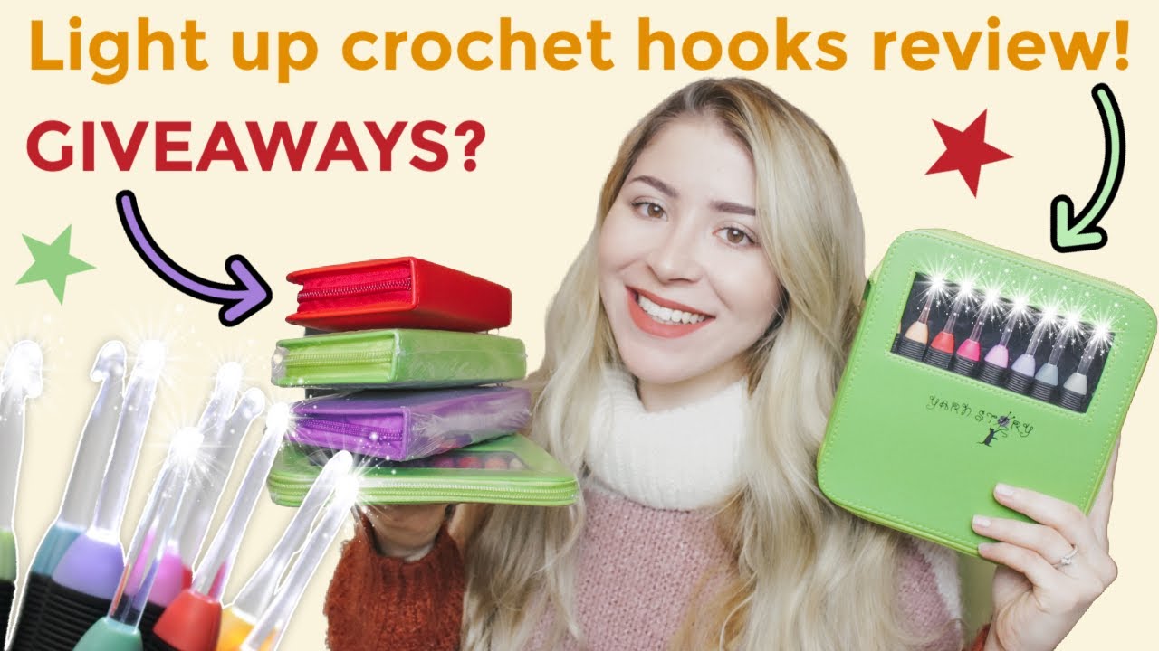 I can now crochet in the DARK!  REVIEW on light up crochet hook sets and  future GIVEAWAYS! ✨ 