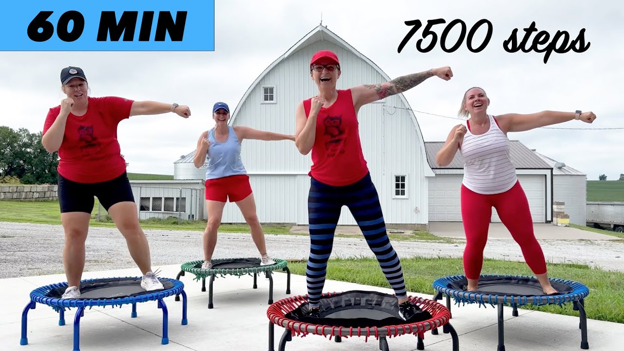 Power Walk at Home 7500 Steps | 60 MIN Rebounder Workout Beginners & Seniors
