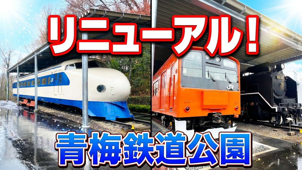 Japan Newest Train Museum!Ome Railway Park steam locomotive &super