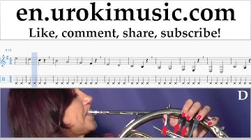 How to Play French Horn Dua Lipa - New Rules Tabs Part#1 exercises, scales um-i352
