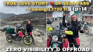 Finally Reached SELA PASS riding in fog🥶True story of SELA & JASHWANT SINGH 💔|| RiderGirl Vishakha🇮🇳