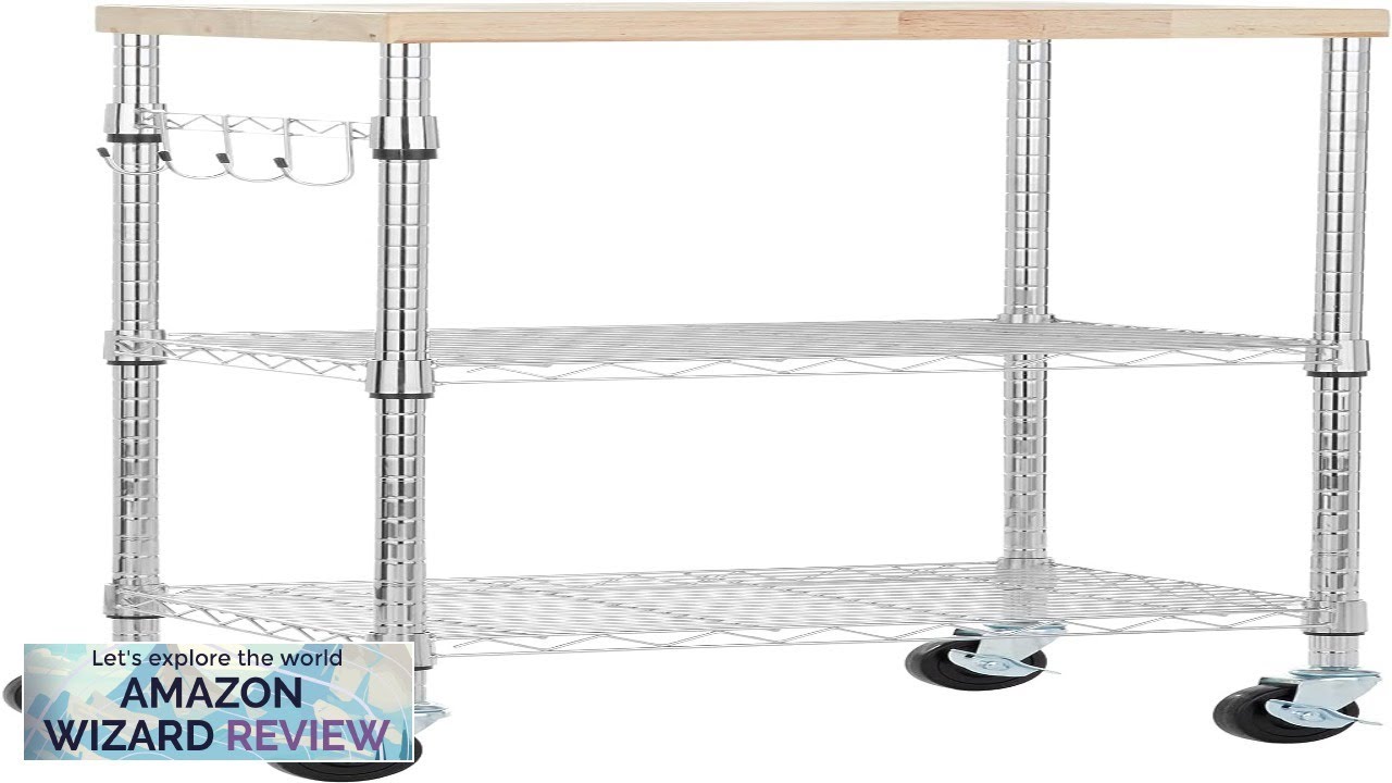Amazon Basics Kitchen Storage Microwave Rack Cart on Caster Wheels with Adjustable Review